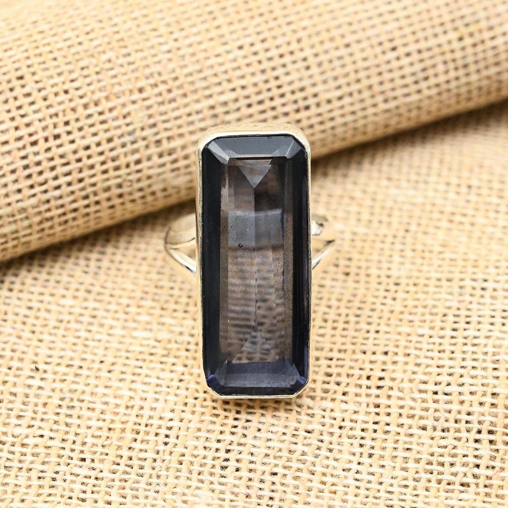 Attraktiver Iolith Edelstein Handarbeit 925 Sterling Silber Schmuck Ring für Sie
