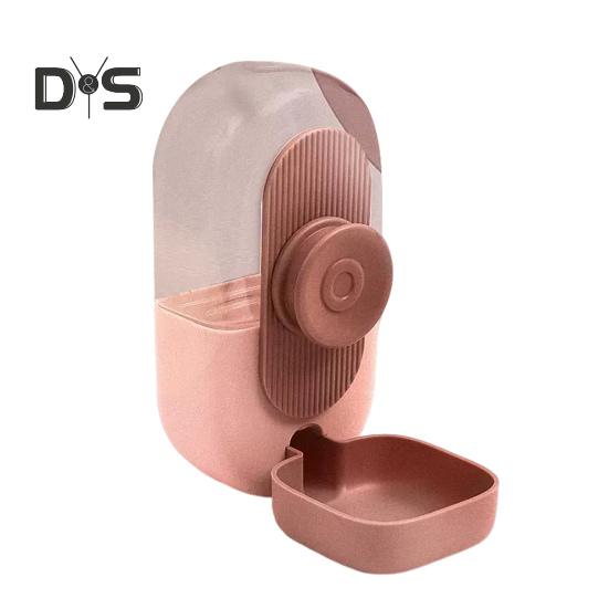 

Подвесная клетка, миска для корма для домашних животных, пластиковая автоматическая кормушка для домашних животных, диспенсер для воды для собак, кошек, кроликов A розовый