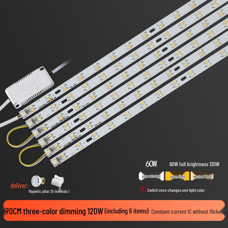 Three-Color LED Strip Light Panel for Living Room Ceiling