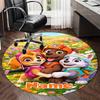 Custom Name PAW Patrol Printed Round Rug Carpet Chair Rug Area Rug Entryway Doormats,for Office Chair Living Room Bedroom Kitchen Room.
