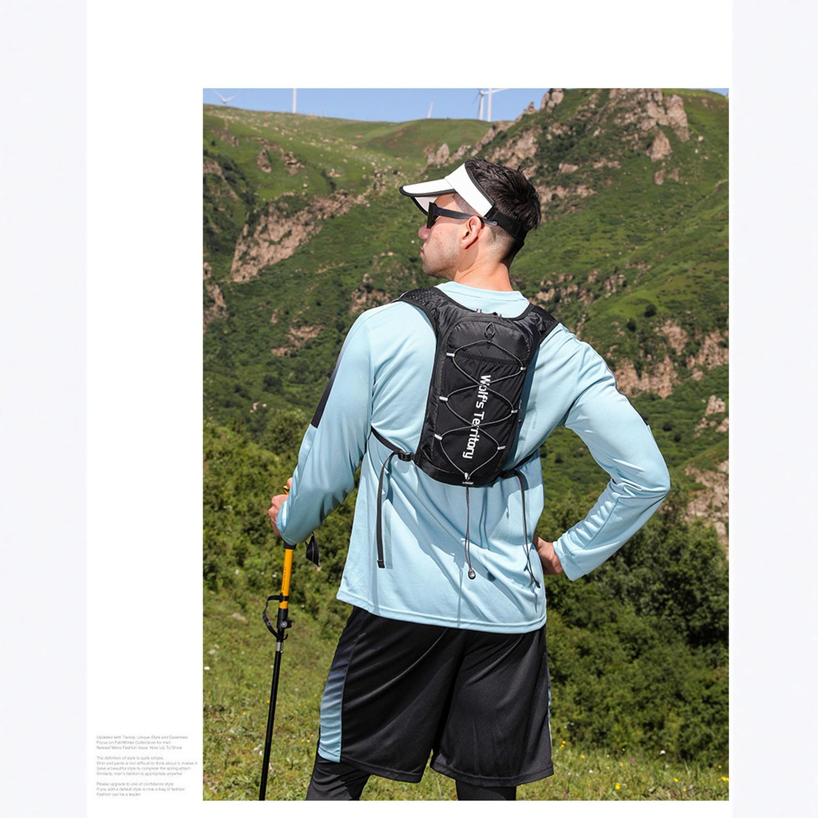 

Легкий беговой жилет Светоотражающий жилет безопасности для активного отдыха Велоспорт Альпинизм Пеший туризм Спорт Хранение стакана для воды Органайзер для телефона One Size чёрный