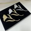 Metal Vintage Brooch Leaf Shape Corsage Pin Exaggerated Fashion Flower Brooch  Party Wear