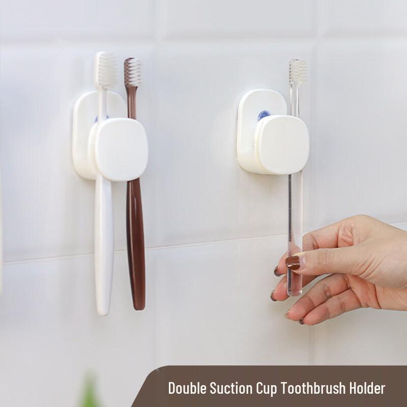 LIEIins Wall-Mounted Drill-Free Toothbrush Holder