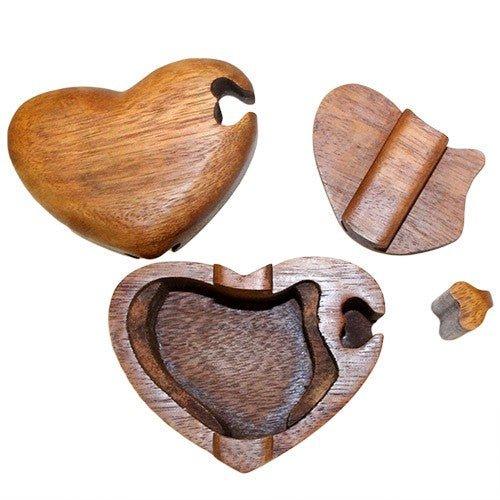 Wooden Puzzle Box - Single Heart