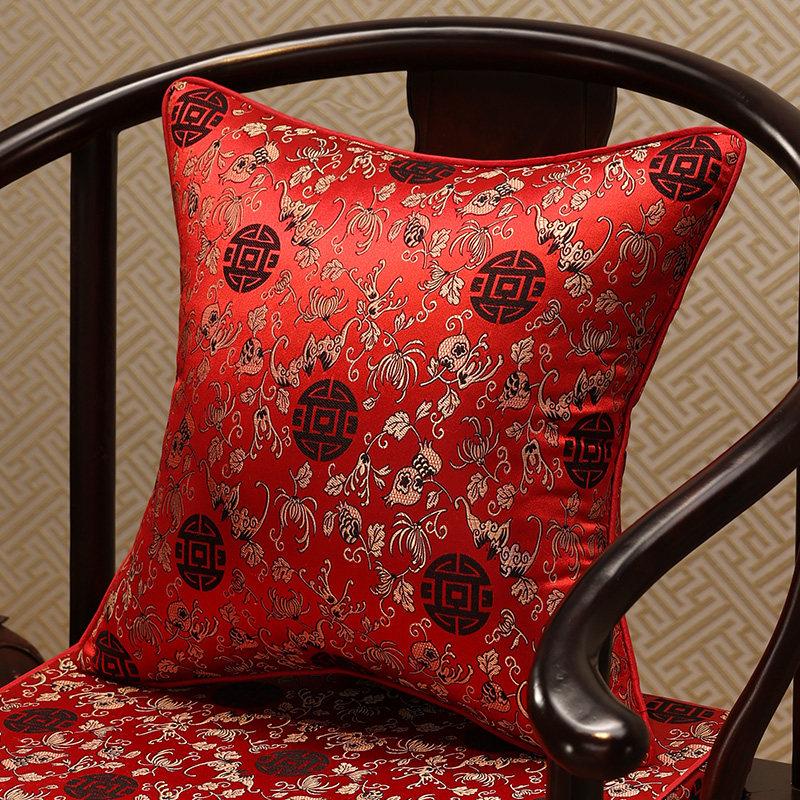 Chinese-Style Jacquard Square Pillow Cover Embroidered Lumbar Pillow Case Sofa Large Backrest Cover Hotel Office Home Decor