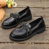 Ladies' Solid Color Fashionable and Elegant Loafers, Lace Up Decorative Travel Shoes, College Style Round Toe Thick Heel Women's Shoes