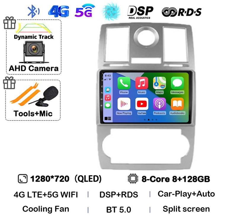 Android 14 Auto Carplay 4G+WIFI For Chrysler Aspen 300C 2004 2005 2006 2007 2008 Multimedia Video Player Car Radio GPS Stereo BT
