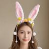 Plush Mid-Autumn Festival Headband Flower Rabbit Ear Hair Ornament Funny Rabbit Hair Band  Children
