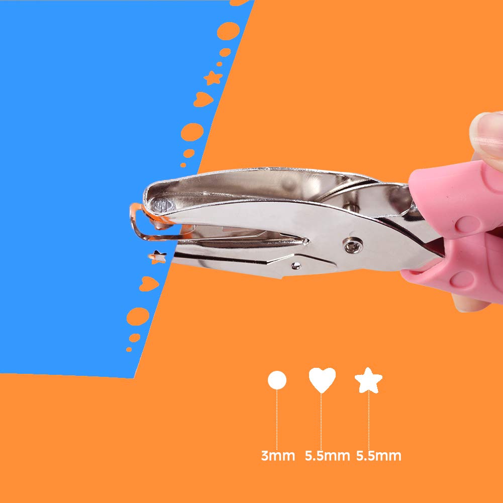 SPEEDWOX Perforator de Hârtie Manual 3 Piese Pentru Problemă Cercei Rechizite de Birou Perforator, Perforator, Perforator, Set, Rotund, 3mm, Stea, Inimă, Decorațiune, Montură, Caiet,