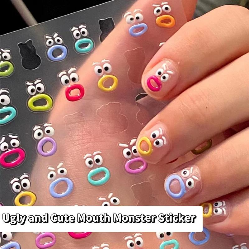 1/5/10Pcs Interesting Nail Art Stickers, Cute Jelly 2D Scrapbooking Stickers, DIY Waterproof Stickers