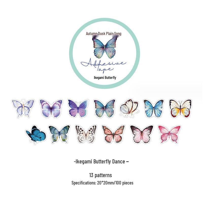 Autumn Evening Song Washi Tape Series: Irregular Collage Retro Journal Stickers - 9 Designs for DIY Decoration