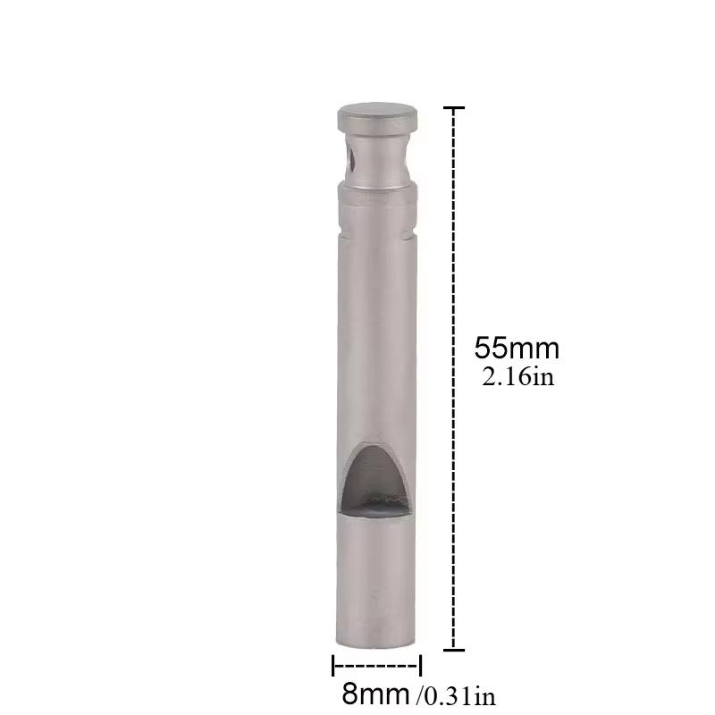 

Легкий портативный свисток для выживания, свисток для выживания в походе на открытом воздухе со шнурком из чистого титана серебряный