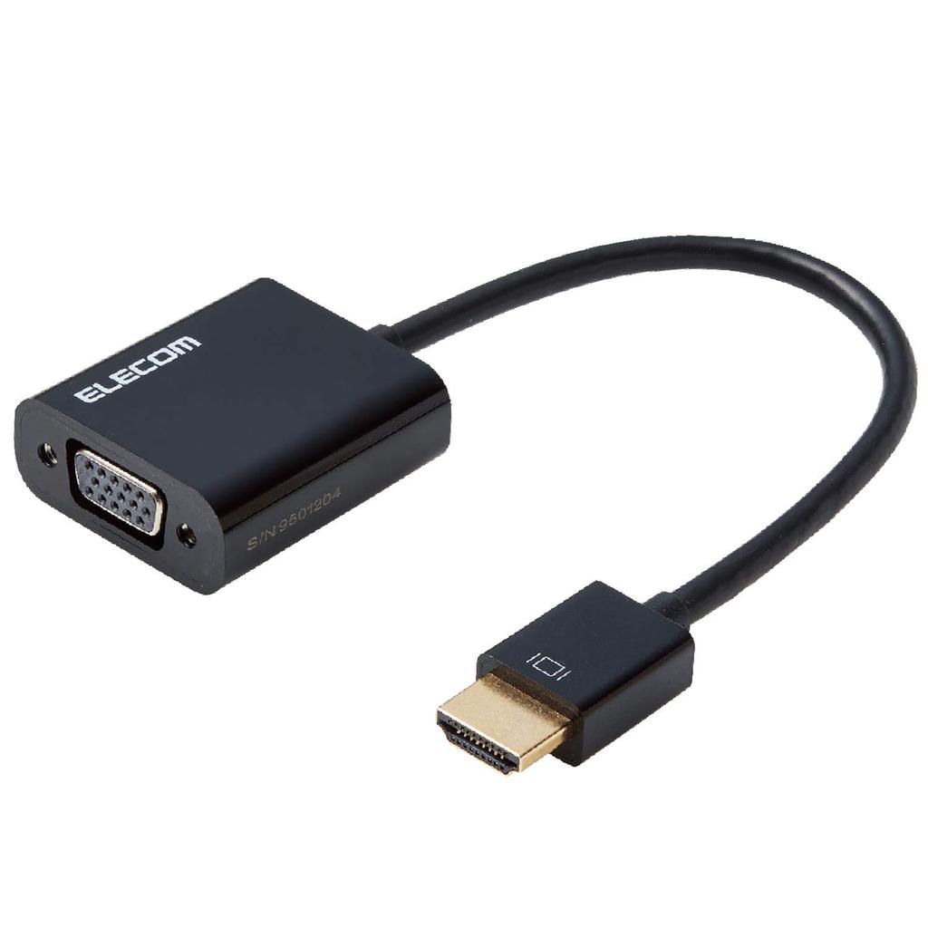 ELECOM HDMI to VGA Converter Adapter, Black, AD-HDMIVGABK2