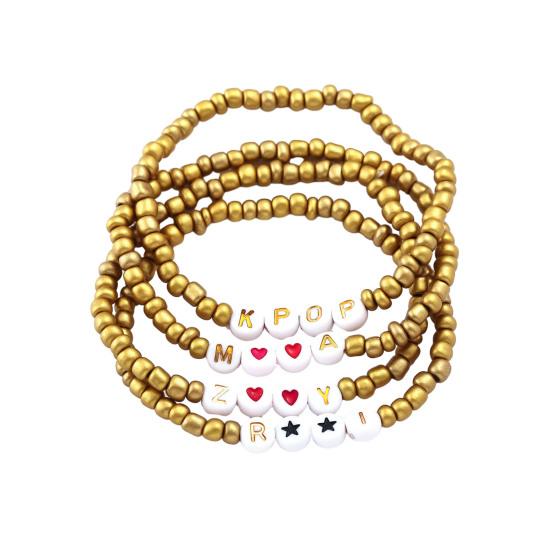 Pulseira DIY Pop Coreana Pulseira Inspirada em Anime Pulseira Elástica Ajustável com Berloques Fofos Presente para Fãs Homens Mulheres