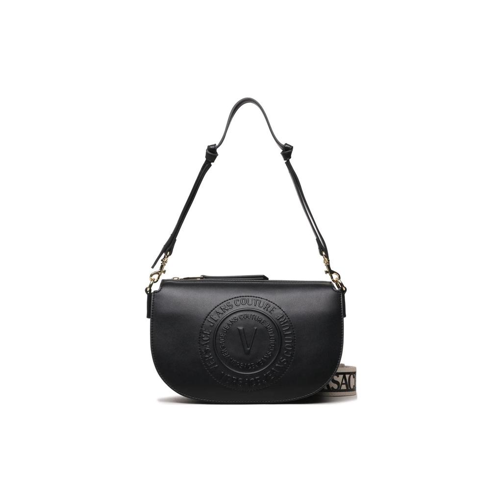 Versace Jeans Couture Detachable Strap Zipper Polyester Crossbody Shoulder Bag Women bags Black 74VA4BV2ZS412899