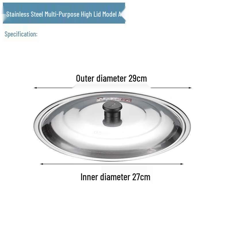 Zhaoran Thickened Stainless Steel Round Visible Wok Lid