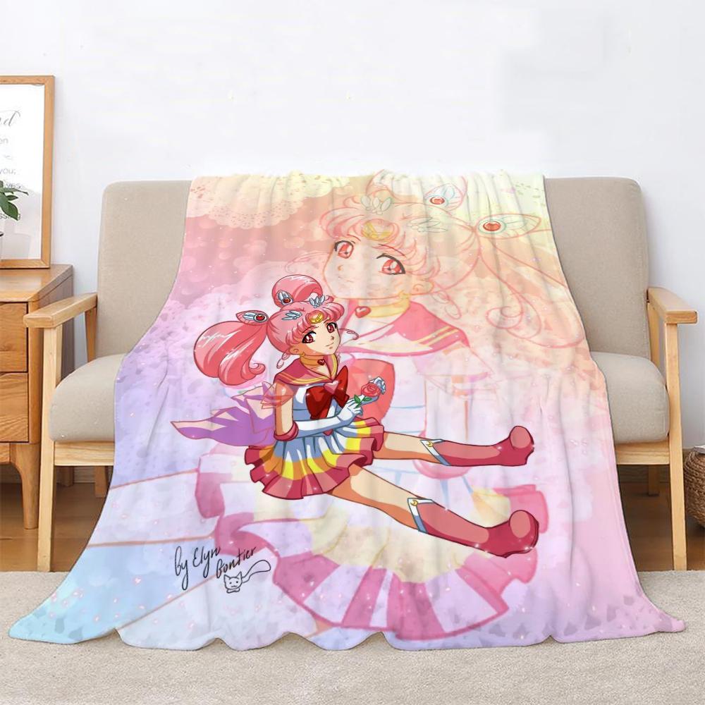Beauty Warrior Anime Blanket King Size Beach Towel Warm Winter Blankets for Sofa Knitted Plaid Luxury Bedding Home Interior Knee