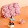 6 Holes Rose Flower Handmade Soap Candle Silicone Mold Heart Shape DIY Cake Chocolate Baking Tools Ice Cube Making Mould
