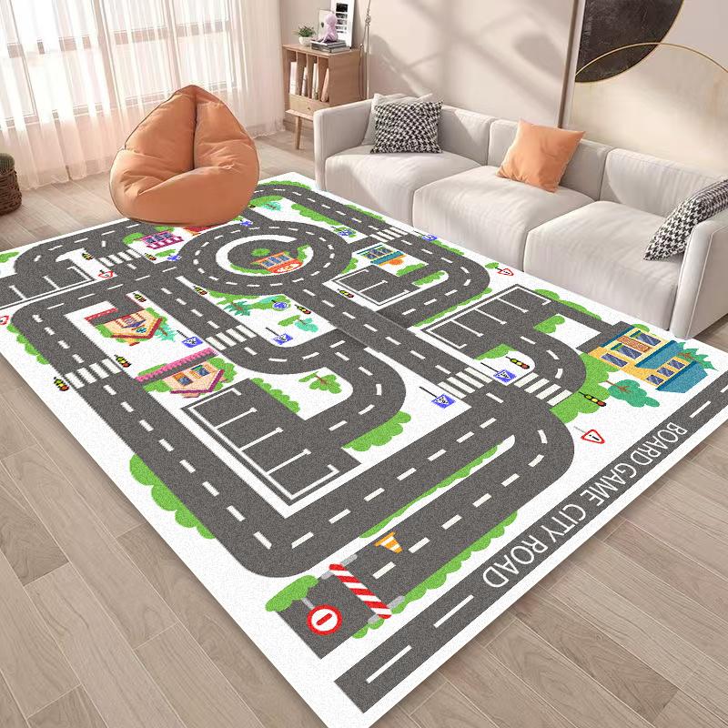 Modern Children Play Road Carpet Living Room Cartoon Home Decoration Baby Sofa Area Non-slip Rug Bedroom Soft Tatami Floor Mat