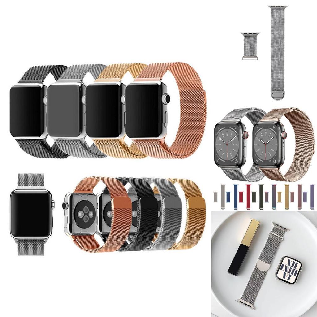 Pulseira Metálica Magnética 3D para iWatch 38mm 40mm 41mm com Fecho Magnético Contínuo para Uso no Escritório