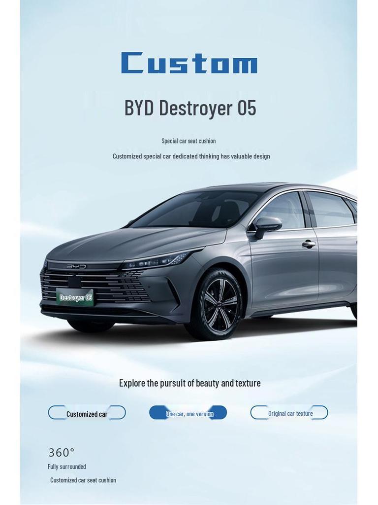 BYD Destroyer 05 Car Seat Cushion - Four Seasons, Full Surround, Five-Seat, Cartoon Design, Fits 22 Models