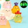 Cute Cartoon Luminous Chicken Car Ornaments Moss Micro Landscape Ornaments Dollhouse Decor Diy Desktop Decoration Toys