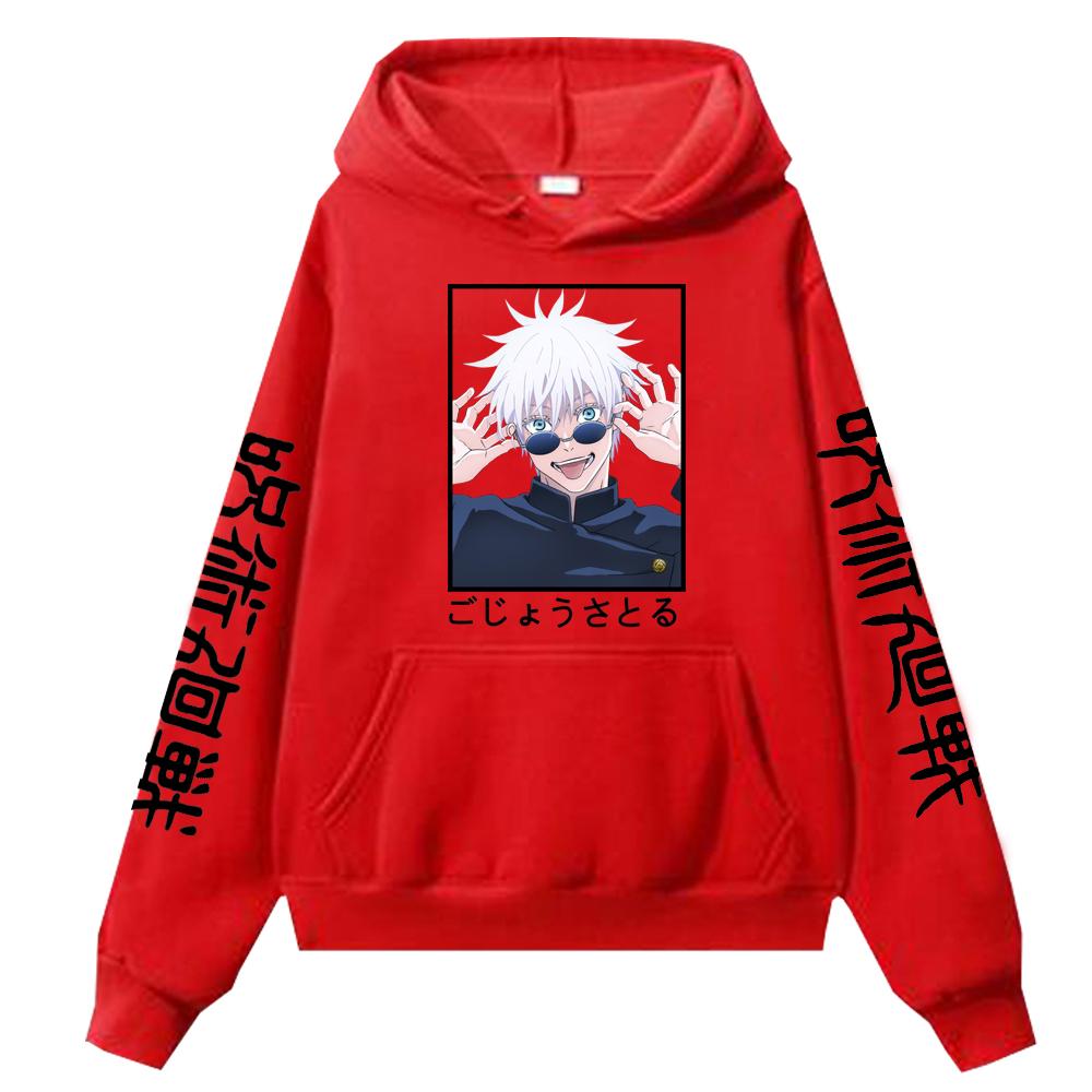 Anime Jujutsu Kaisen Satoru Gojo Funny Graphic Hoodies Oversized Hooded Sweatshirt Long Sleeves Hoodie Men Women Clothes