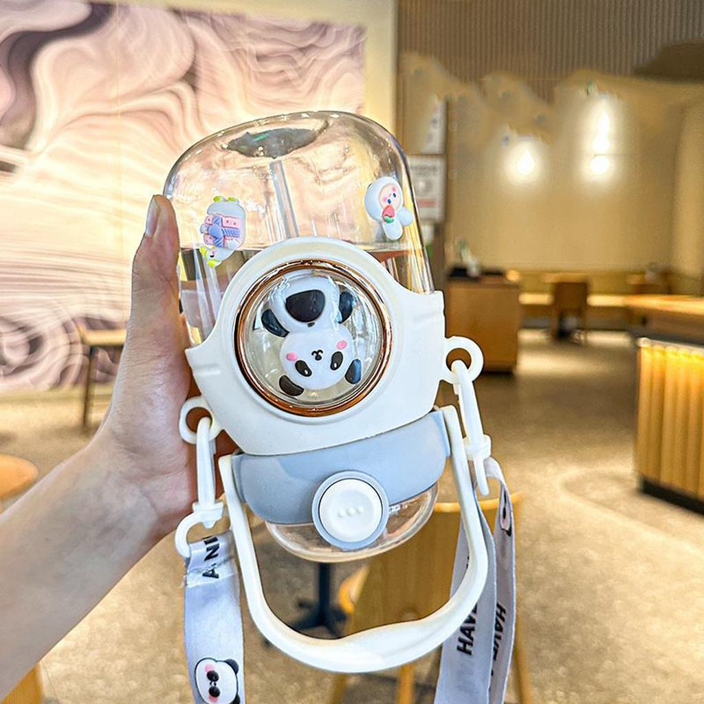 Water Bottle Kawaii with Adjustable Shoulder Strap for Summer Cold Water Chill Portable Leakproof -free Cartoon Children