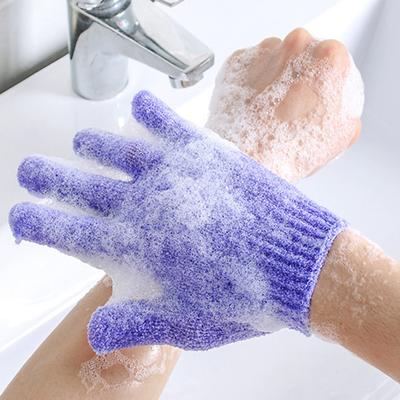 2 Stuks Effen Kleur Douchehandschoenen Comfortabel Handig Massage Schoonheid Bad