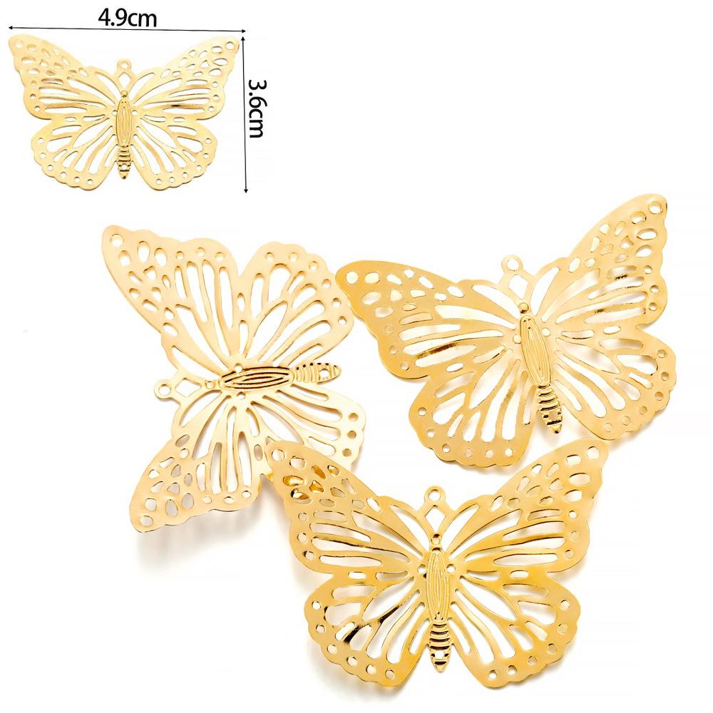 20/30Pcs Butterfly Filigree Wraps Metal Charm Pendant Connectors Crafts for DIY Jewelry Making Accessories Supplies