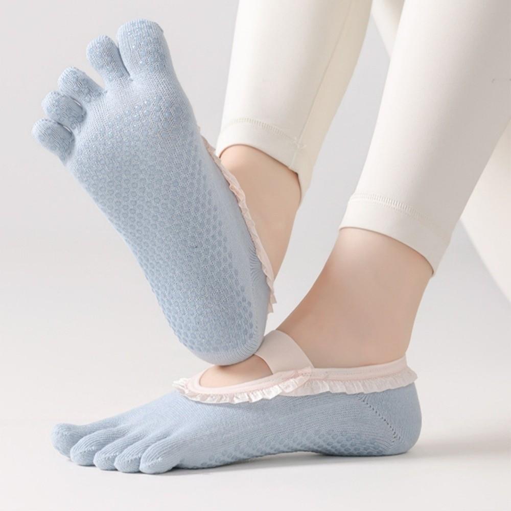 Soft Five Toes Pilates Sock Bottom Silicone Grip Boat Socks Breathable Low-Ankle Socks  Sport