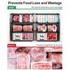 Pack of 5 Stackable Freezer Baskets Freezer Organizing Case Freezer Containers Metal Texture Suitable for Refrigerator
