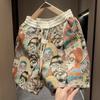 Summer Oversized Shorts Men Colorful Graffiti Print Shorts Couple Five-point Shorts Short Pants