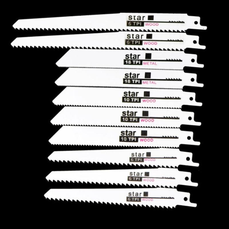 10 Delar Tigersågblad Set Höghållfast Kolstål Precisionsskärblad Kompatibla Med De Flesta Handsågar