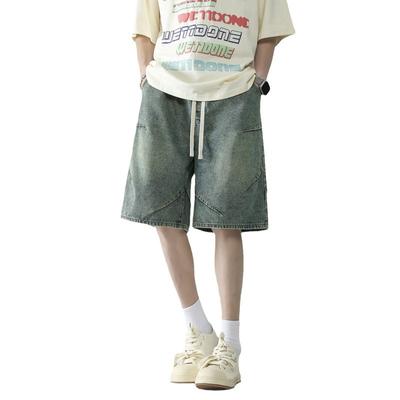 Gerade Jeansshorts für Herren, Sommerhose für Herren, lockere Retro-Jeanshose