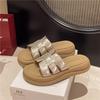 Internet Celebrity Slippers Women Summer Wear 2025 New Thick Bottom Muffin Heightened Soft Bottom H Go Out To Wear Cool Slippers