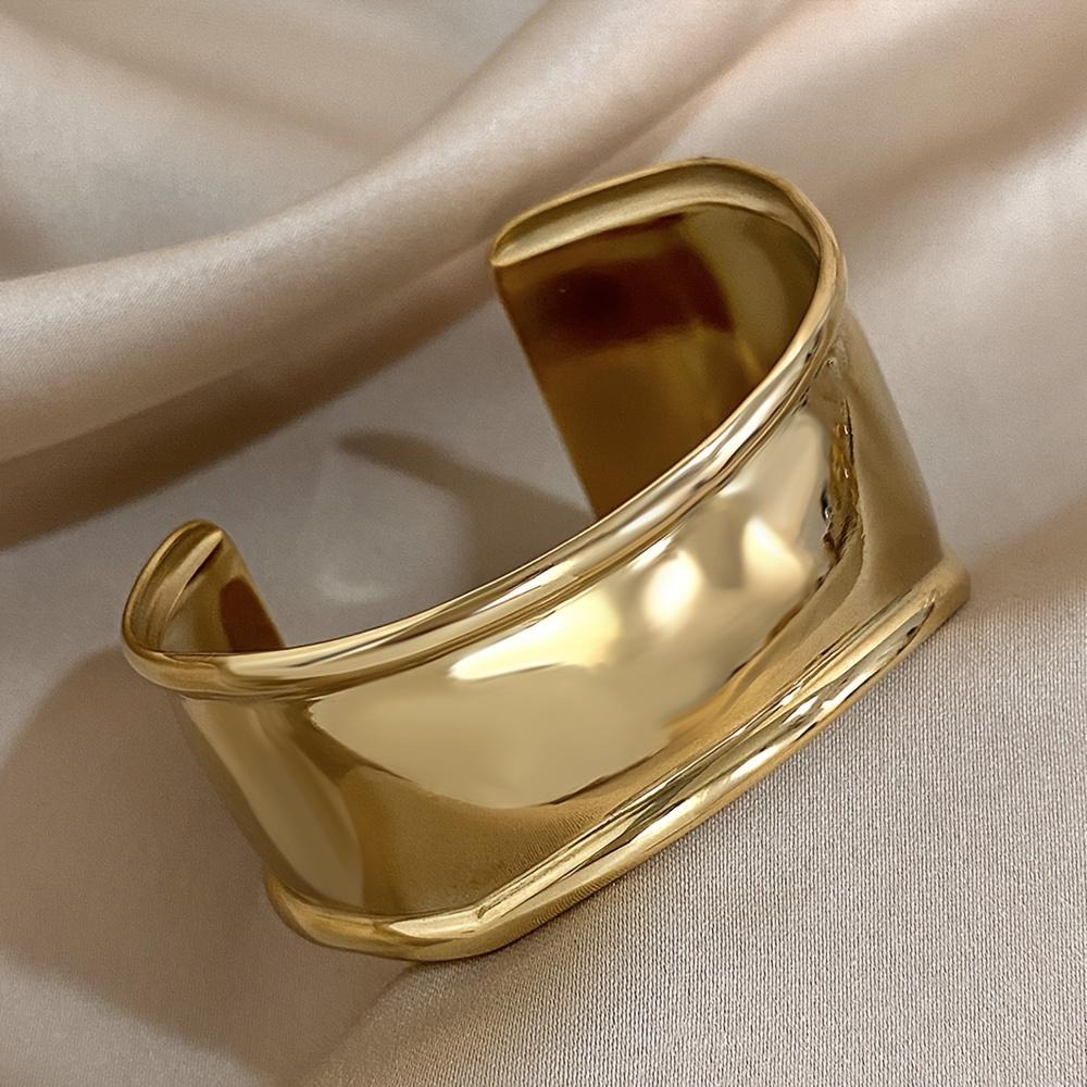 Bracciale Bangle Aperto con Polsino Largo Vintage Boemo Punk Semplice Chic Gioiello Unisex Per Donne e Uomini Ideale per l'Uso Quotidiano e Festa Regalo di Carnevale