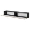 Măsuță TV - Negru cu fațadă din stejar artizanal - Telire - 175 x 31,6 x 30