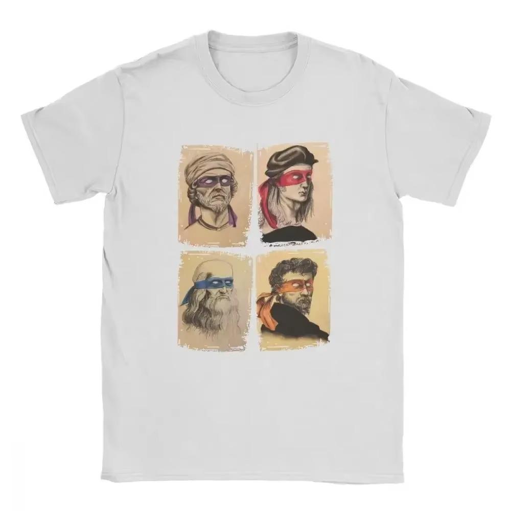 2024 Science Turtles Mutant Ninja Tees Humor Tops Print Graphic Oversized Short Sleeve Street Fashion Couple T-shirt