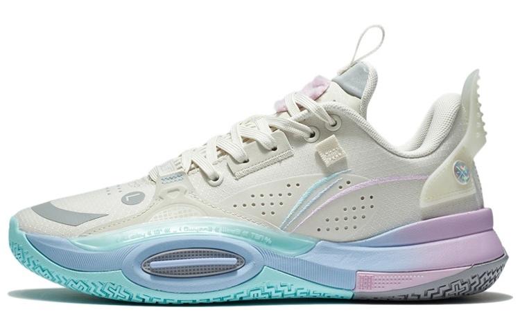 Li Ning All City 10 Youth Edition Low top Children s Basketball Shoes White Blue Purple Youth Edition ABPS009-1 38