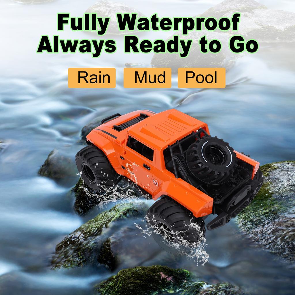 1 16 2.4G RC Truck, Remote Control Crawler, All Terrain Vehicle, 4WD Off Road Car with LED Lights, 30M Range Remote, 25