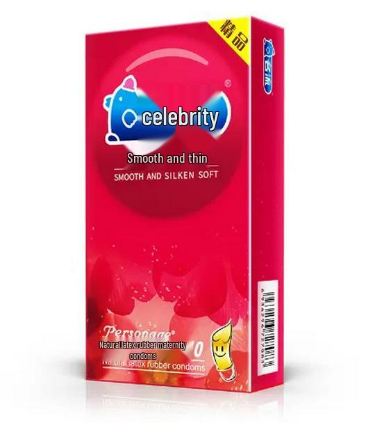 Celebrity Ultra-Thin Condoms: Dynamic Particle Design, Threaded, Stylish, Smooth, 0.02mm, Lubricated for Enhanced Sensation.