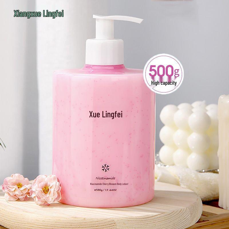 Xuelingfei Kirschblüte Niacinamid Körperlotion 500g - Feuchtigkeitsspendend & Hydrierend mit Langanhaltendem Duft zur Pflege der Haut.