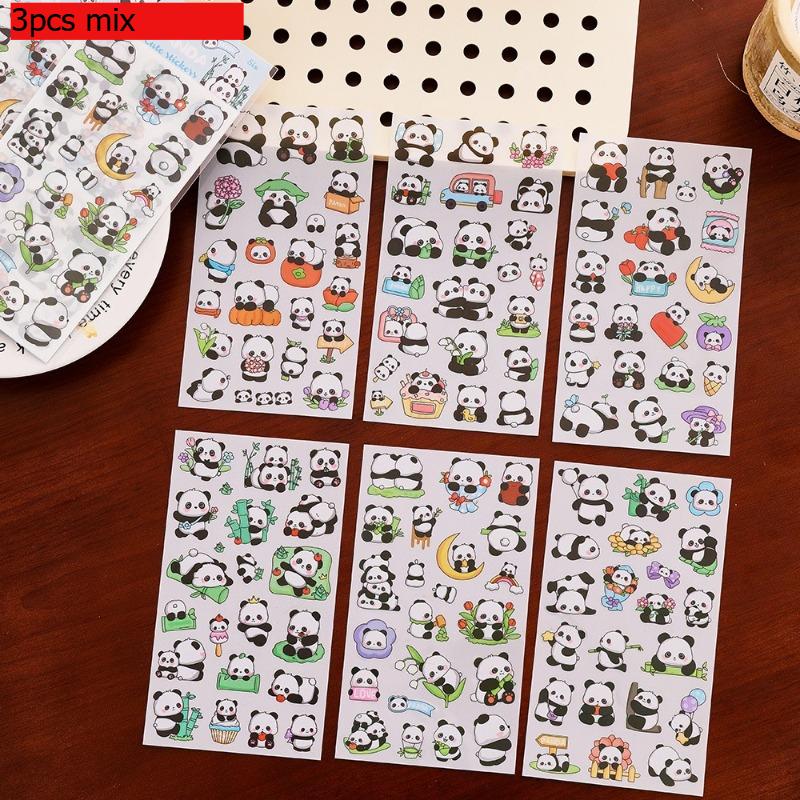 Gift Cute Panda Kawai Stickers Student Stationery Handbook Decoration Materials 6 Cartoon Guka Handmade Office School Supplies