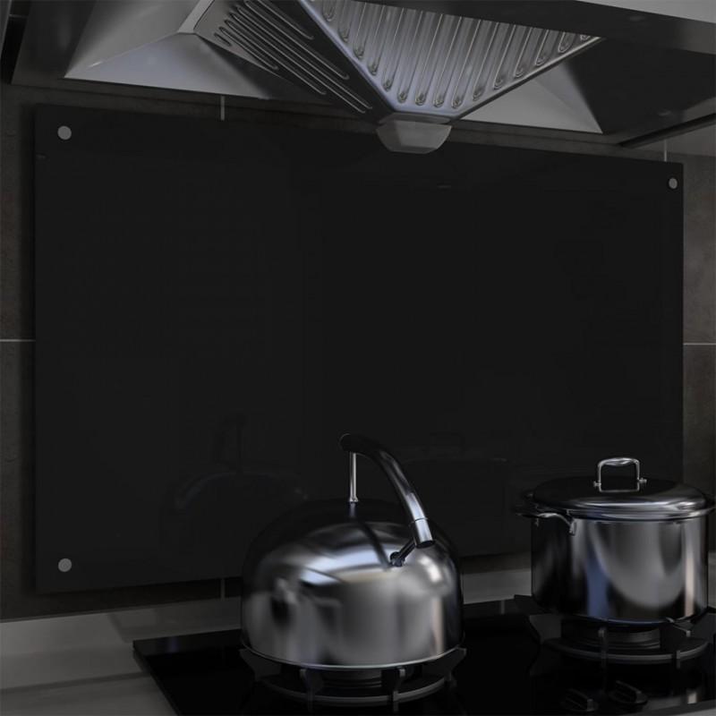 Day and Night - Day and Night Kitchen Splash Protection Black Tempered Glass 100x60 Cm