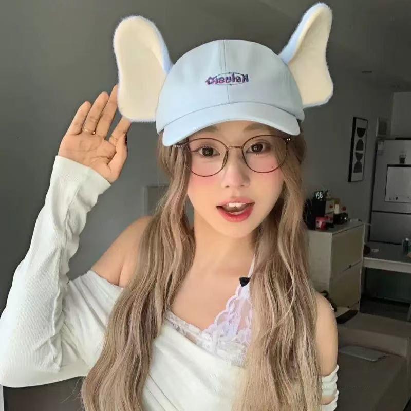 Long-Nosed Elephant Sunshade Duckbill Cap – Cute Cartoon Baseball Cap for Large Head Circumference