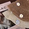 Beach Hat Handmade Weave UV Protection Flower Sunscreen Sun Cap Straw Hat Sun Hat Sun Protection