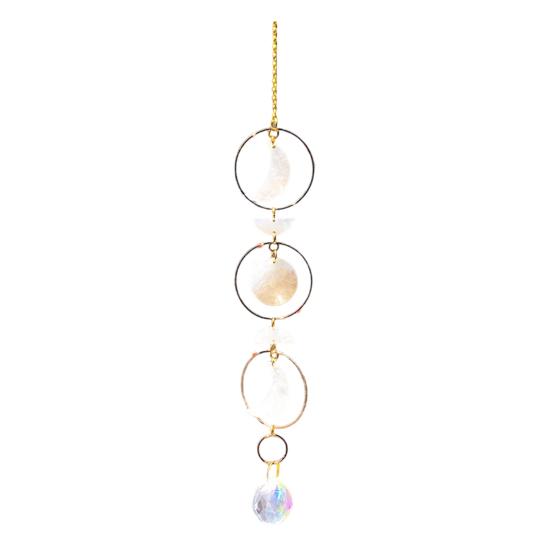 Pegador de Sol de Cristais Coloridos, Pegador de Sol Pendurado com Corrente, Ornamento de Sino de Vento com Bolas de Cristal para Janela Casa Jardim Dia de Natal Festa Casamento