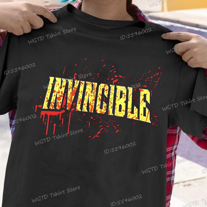 Tištěná trička Invincible s cákanci krve pro muže ženy merch Harajuku streetwear tričko pro dospělé anime pro muže ženy tričko