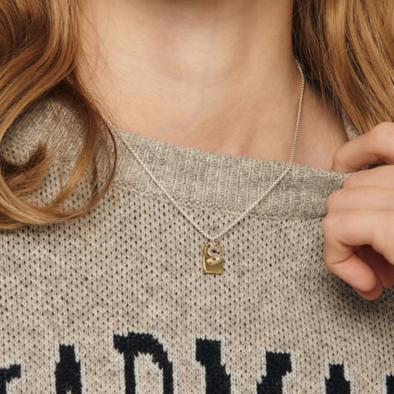 Murmur [925silver]Combi Lock Initial Necklace